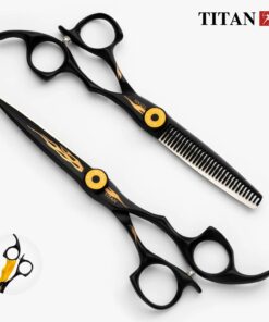 Kéo cắt tóc TITAN TG60 TG630V Black Flame
