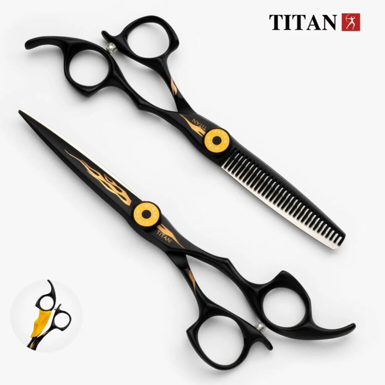 Kéo cắt tóc TITAN TG60 TG630V Black Flame