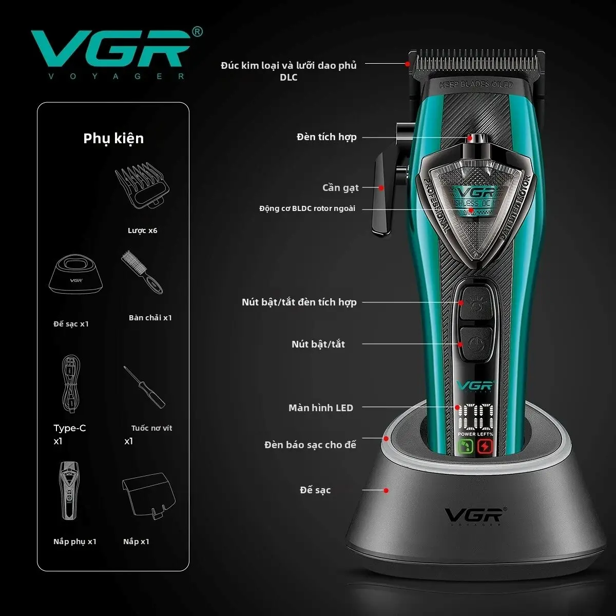 Tông Đơ Cắt Tóc VGR V-884C